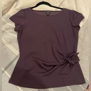 Ann Taylor Factory Peplum Scuba Short Sleeve Blouse